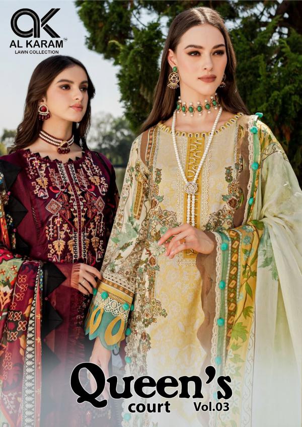 Al Karam Queen S Court Vol-3 Cotton Exclusive Designer Dress Material